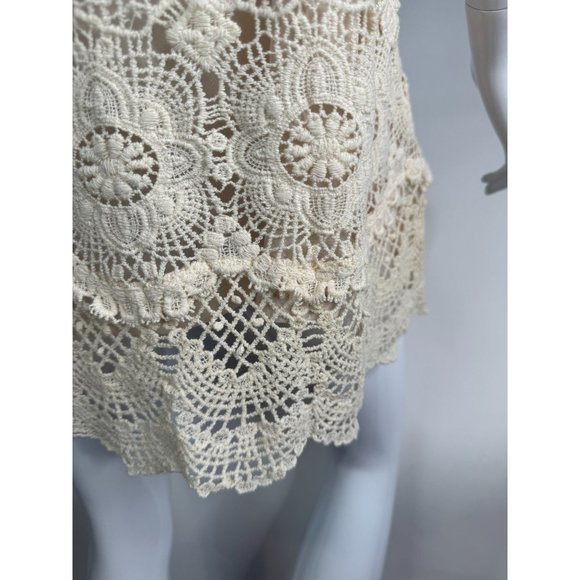 NorthStyle Lace Layered Resort Shift Dress Size XL Beige Cotton - Picture 15 of 16